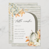 Rustic Fall Pumpkin Leafing Seatmap Table Card Car Dankeskarte (Vorne/Hinten)