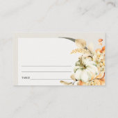 Rustic Fall Pumpkin Leafy Arch Floral Hochzeit Platzkarte (Rückseite)