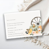 Rustic Fall Pumpkin Leafy Floral Hochzeit Empfang Begleitkarte