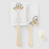Rustic Fall Pumpkin Leafy Floral Wedding Programm Fächer (Vorne und Hinten)