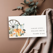 Rustic Fall Pumpkin Leafy Floral Wedding Website Begleitkarte
