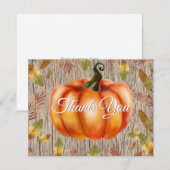 Rustic Fall Pumpkin Orange Dankeschön Karte (Vorne/Hinten)
