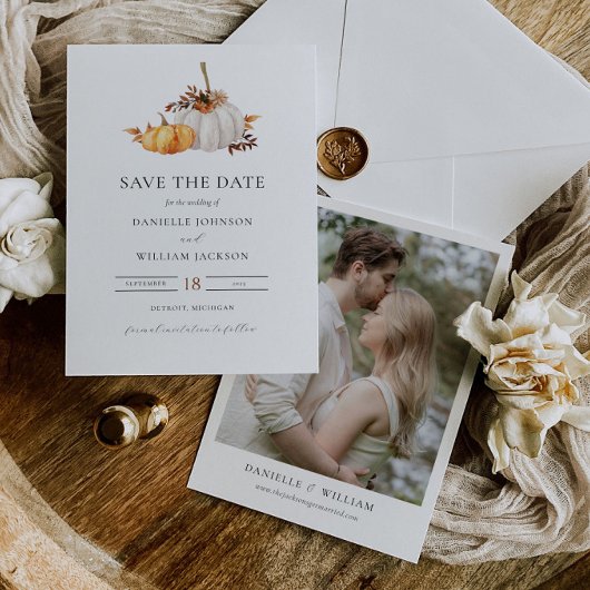 Rustic Fall Pumpkin Save the Date Einladung