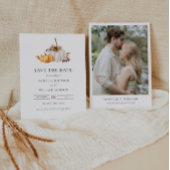 Rustic Fall Pumpkin Save the Date Einladung