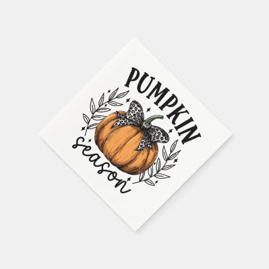 Rustic Fall Pumpkin Season Party Serviette (Ecke)
