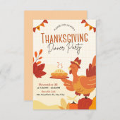 Rustic Fall Pumpkin Thanksgiving Invitation Einladung (Vorne/Hinten)