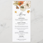 Rustic Fall Pumpkin Wedding Menükarte (Vorderseite)