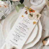 Rustic Fall Pumpkin Wedding Menükarte