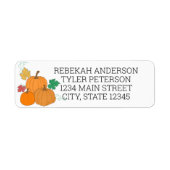 Rustic Fall Pumpkin Wedding Return Address Label (Vorne)