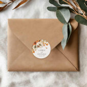 Rustic Fall Pumpkin Wedding Round Sticker