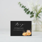 Rustic Fall Pumpkin Wedkin Website UAWG Black Begleitkarte (Stehend Vorderseite)