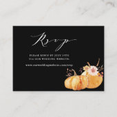 Rustic Fall Pumpkin Wedkin Website UAWG Black Begleitkarte (Vorderseite)