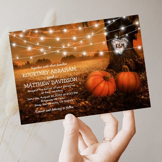 Rustic Fall Pumpkin Woodland Hochzeit Einladung