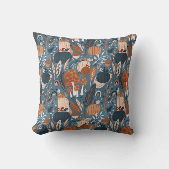 Rustic Fall Pumpkins Boho Kissen (Vorderseite)