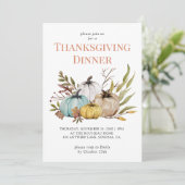 Rustic Fall Pumpkins Erntedank Einladung (Stehend Vorderseite)