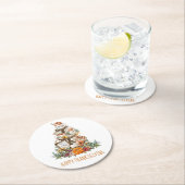 Rustic Fall Pumpkins Happy Thanksgiving Runder Pappuntersetzer (Vor Ort)