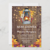 Rustic Fall String Twinkle Lights Babydusche Einladung (Vorderseite)