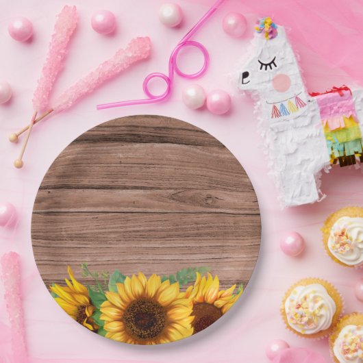 Rustic Fall Sunflower | Baby Shower Pappteller (Party)