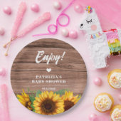 Rustic Fall Sunflower | Baby Shower Pappteller (Party)