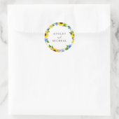 Rustic Fall Sunflower Wreath Wedding Sticker (Tasche)