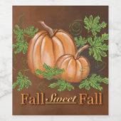 Rustic Fall Sweet Fall Pumpkins Weinetikett (Einzelnes Label)