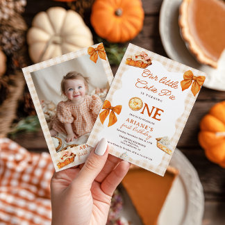 Rustic Fall Sweet Süsse Pie 1. Geburtstag Foto Einladung