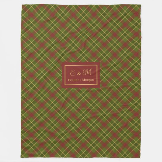 Rustic Fall Tartan Blanket Personalized Farmhouse  Fleecedecke (Vorderseite)
