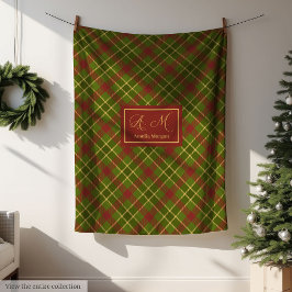 Rustic Fall Tartan Blanket Personalized Farmhouse  Fleecedecke