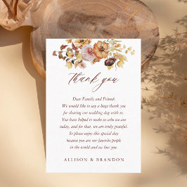 Rustic Fall Terracotta Boho Wedding Vielen Dank Platzkarte