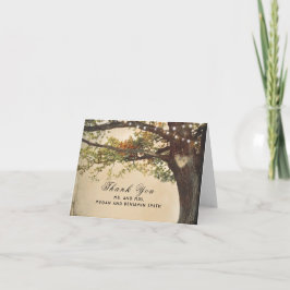 Rustic Fall Tree Lights Wedding Vielen Dank Dankeskarte