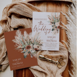 Rustic Fall Wedding Invitation Card Terracotta Einladung
