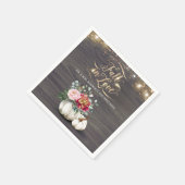 Rustic Fall White Floral Pumpkin Hochzeit Napkins Serviette (Ecke)