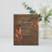 Rustic Fall WOODLAND Verlasse Hochzeitseinladungen (Stehend Vorderseite)