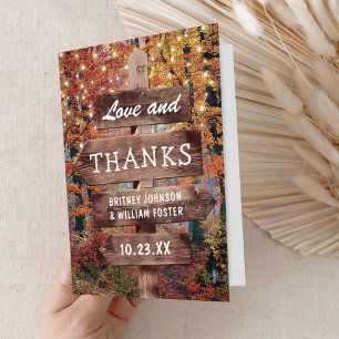 Rustic Fall Woodland Wedding Vielen Dank Dankeskarte