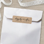 Rustic Falsch Kraft Happil Ever After Wedding Favo<br><div class="desc">This stylish rustic wedding favor label feature the words "happellever after" in dark gray script against a kraft like pattern background. It's great for labeling your wedding favor ohrfeigen. It is easy to personalize; just replace the placeholder text to add your own information. For more options such as to change...</div>