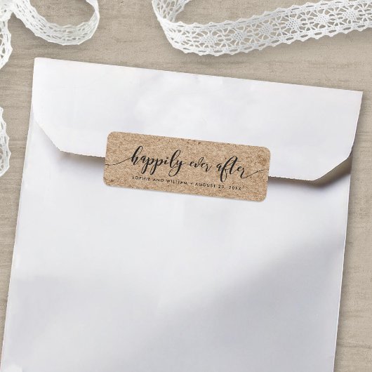 Rustic Falsch Kraft Happil Ever After Wedding Favo