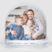 Rustic Family Monogram Christmas Photo Schneekugeln (Rückseite)