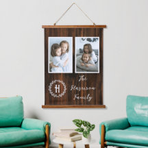 Rustic Family Monogram Foto Hangband