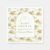 Rustic Farm Animals Pastel Baby Shower Serviette (Vorderseite)