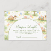 Rustic Farm Animals Pastel Diapper Raffle Begleitkarte (Vorderseite)