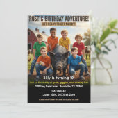 Rustic Farm Birthday Party Invitation Einladung (Stehend Vorderseite)