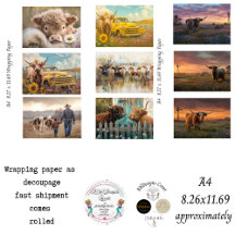 Rustic Farm Life A4 Wrapping Paper for Decoupage