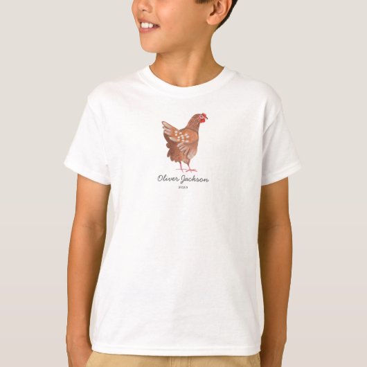 Rustic Farm Market Rooster Boy T-shirt (Vorderseite)