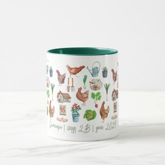 Rustic Farm Market Rooster Pattern Tasse (Zentrum)
