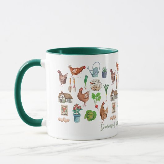 Rustic Farm Market Rooster Pattern Tasse (Links)