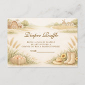Rustic Farm Meadow Baby Shower Diapper Raffle Begleitkarte (Vorderseite)