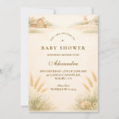 Rustic Farm Meadow Baby Shower Einladung (Vorderseite)