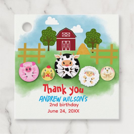 Rustic Farm Party Animals Balls Ready to Play Ball Geschenkanhänger (Vorderseite)