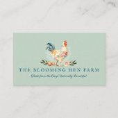 Rustic Farm Watercolor Floral Chicken Hen Egg Visitenkarte (Vorderseite)