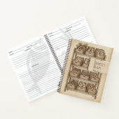 Rustic Farmer's Market Fruits Vegetables Recipe Notizblock (Innenseite)